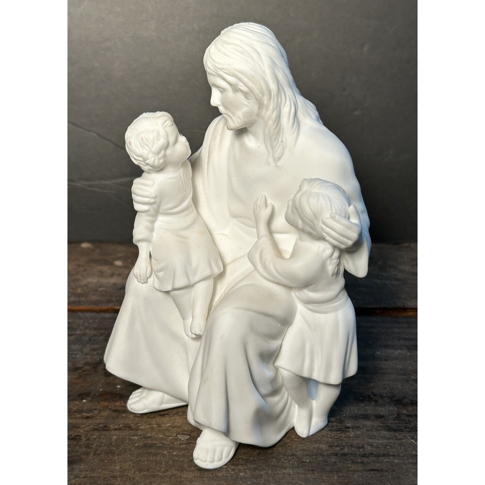 Lenox Childrens Blessing Jesus Figurine Fine Bone China 1989 Vintage White Cream - Picture 6 of 8